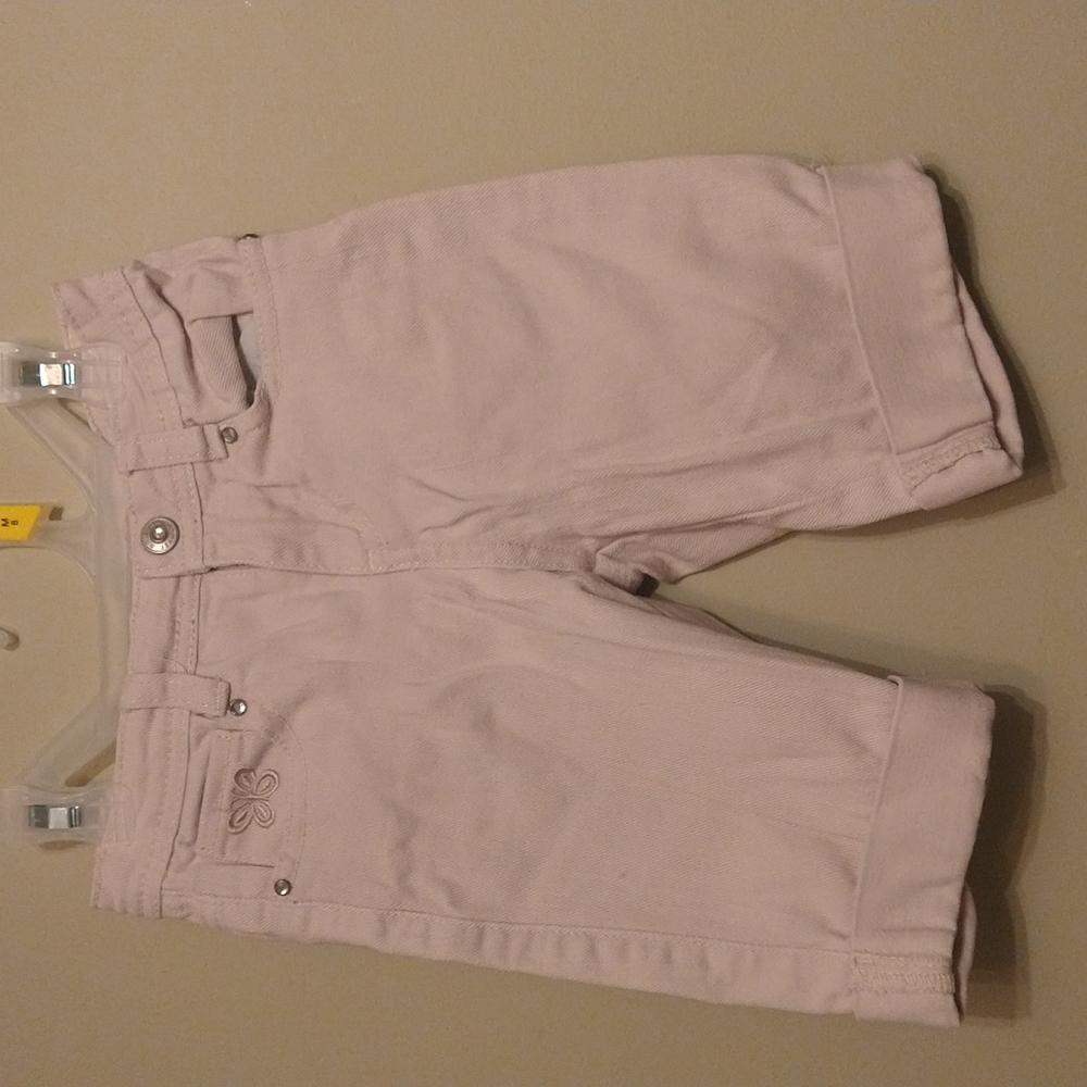 Arizona Jeans Rhinestone Butterfly Tan Denim Shorts Girls 6 Slim - adjustable!